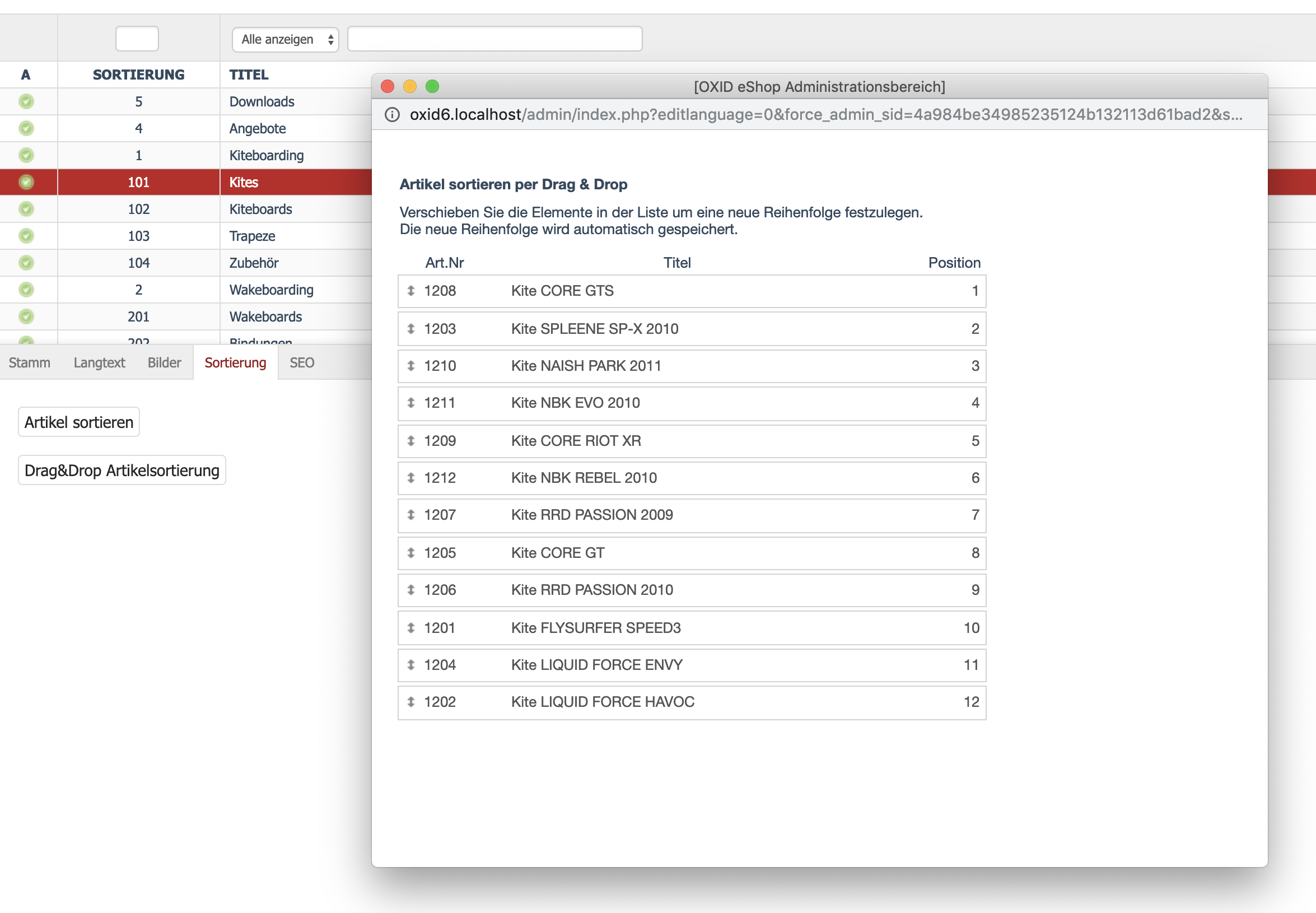 Drag & Drop Artikelsortierung – OXID Must-Have-Modul #5