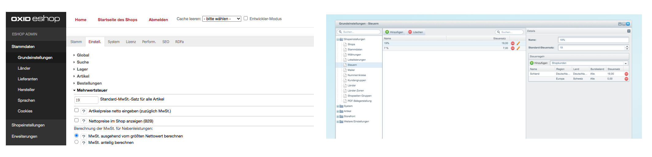 Mehrwertsteuer-Anpassung in Shopware und OXID